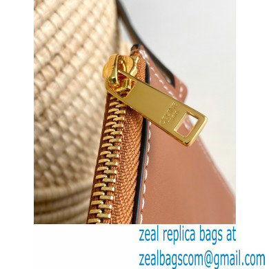 CELINE CLASSIC PANIER SMALL BRAIDED TRIOMPHE in RAFFIA and CALFSKIN Tan 2024