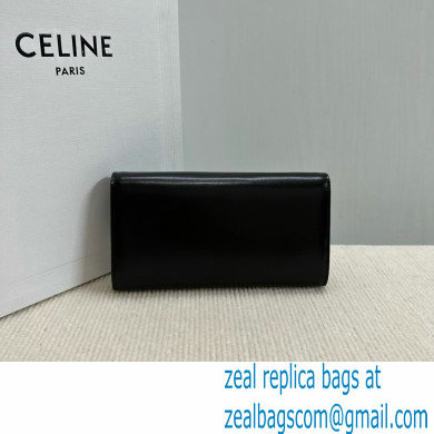 CELINE LARGE WALLET TRIOMPHE in Shiny calfskin Black 2024