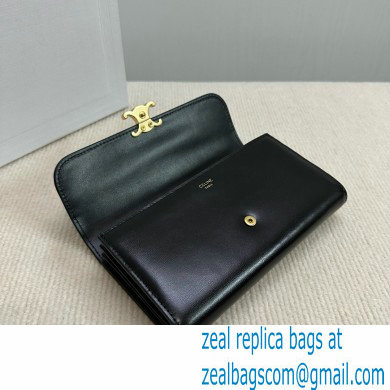 CELINE LARGE WALLET TRIOMPHE in Shiny calfskin Black 2024