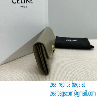 CELINE LARGE WALLET TRIOMPHE in Shiny calfskin GRAY 2024