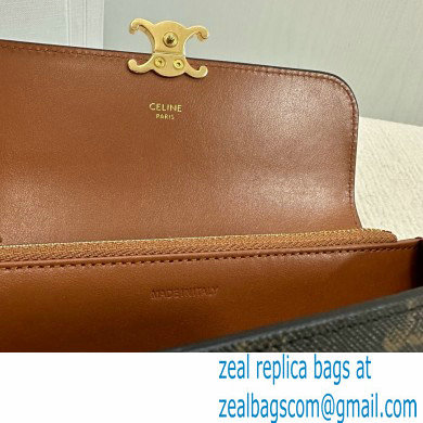 CELINE LARGE WALLET TRIOMPHE in Triomphe Canvas Tan 2024