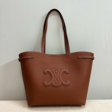 CELINE MEDIUM CABAS ANAIS CUIR TRIOMPHE in Grained calfskin TAN 2024