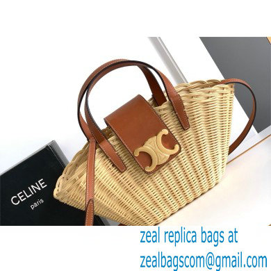 CELINE TEEN COUFFIN in WICKER AND NATURAL CALFSKIN Natural / Tan 2024