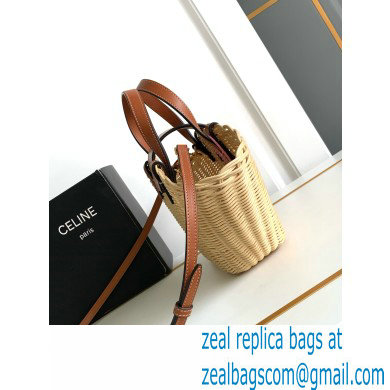 CELINE TEEN COUFFIN in WICKER AND NATURAL CALFSKIN Natural / Tan 2024