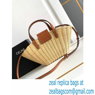 CELINE TEEN COUFFIN in WICKER AND NATURAL CALFSKIN Natural / Tan 2024