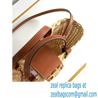 CELINE TEEN COUFFIN in WICKER AND NATURAL CALFSKIN Natural / Tan 2024