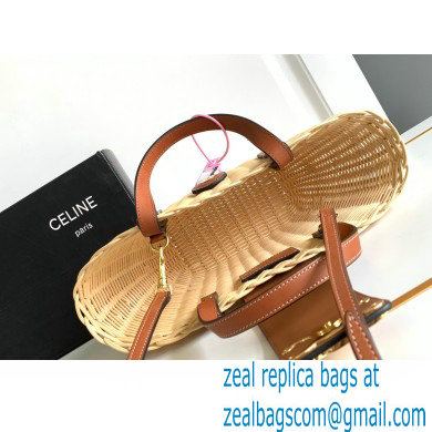 CELINE TEEN COUFFIN in WICKER AND NATURAL CALFSKIN Natural / Tan 2024