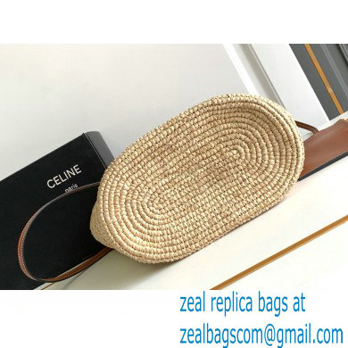 CELINE TEEN SUPPLE CLASSIC PANIER in Raffia and calfskin Tan 2024