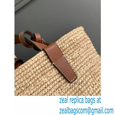 CELINE TEEN SUPPLE CLASSIC PANIER in Raffia and calfskin Tan 2024