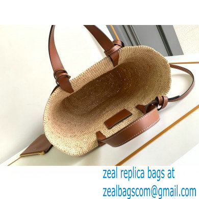 CELINE TEEN SUPPLE CLASSIC PANIER in Raffia and calfskin Tan 2024