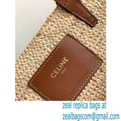 CELINE TEEN SUPPLE CLASSIC PANIER in Raffia and calfskin Tan 2024