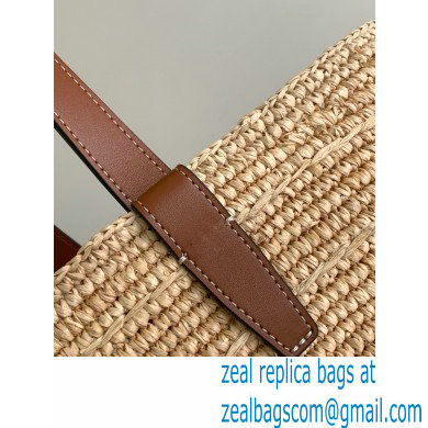 CELINE medium SUPPLE CLASSIC PANIER in Raffia and calfskin Tan 2024