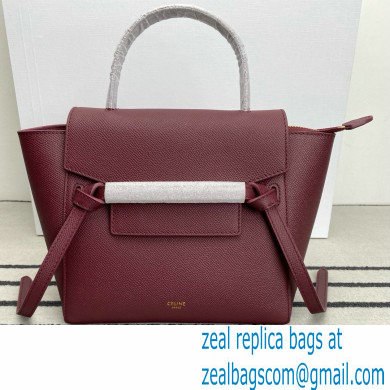 CelineNano Belt bag in grained calfskin burgundy 2024