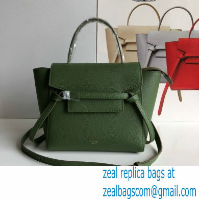 CelineNano Belt bag in grained calfskin green 01 2024