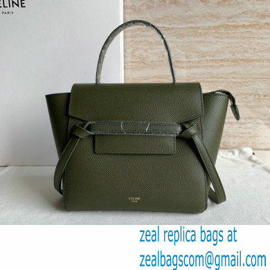 CelineNano Belt bag in grained calfskin green 04 2024