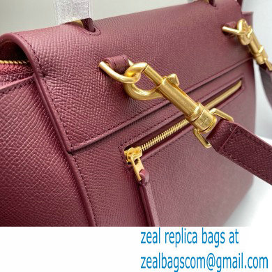 Celine MICRO Belt bag in grained calfskin BURGUNDY 2024