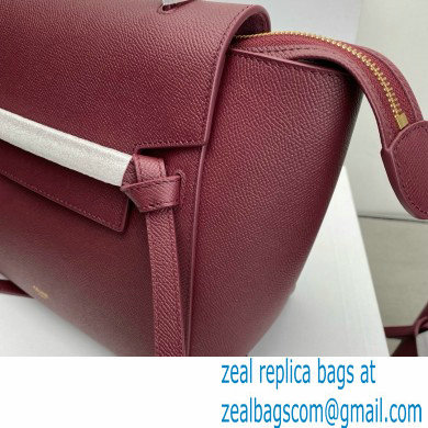 Celine MICRO Belt bag in grained calfskin BURGUNDY 2024