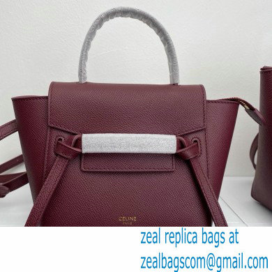 Celine MICRO Belt bag in grained calfskin BURGUNDY 2024