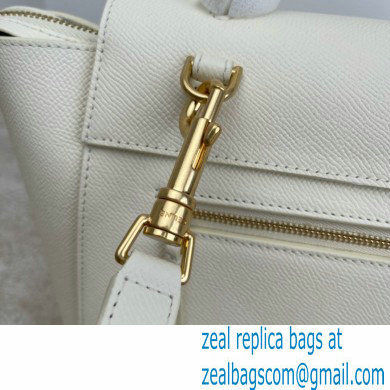 Celine MICRO Belt bag in grained calfskin WHITE 2024