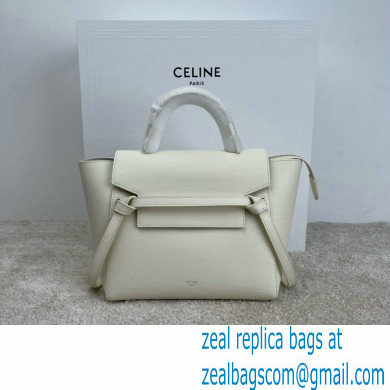 Celine MICRO Belt bag in grained calfskin WHITE 2024