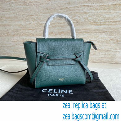 Celine mini belt pico Bag in grained calfskin Amazone with black piping 2024