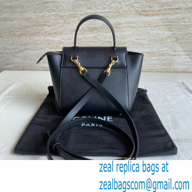 Celine mini belt pico Bag in grained calfskin black 2024