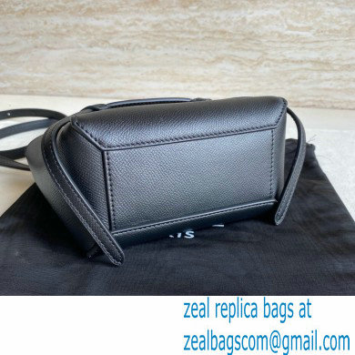 Celine mini belt pico Bag in grained calfskin black 2024