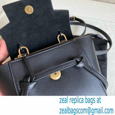 Celine mini belt pico Bag in grained calfskin black 2024