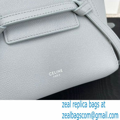 Celine mini belt pico Bag in grained calfskin bleu lin 2024