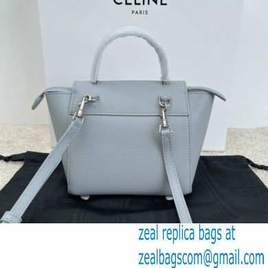 Celine mini belt pico Bag in grained calfskin bleu lin 2024