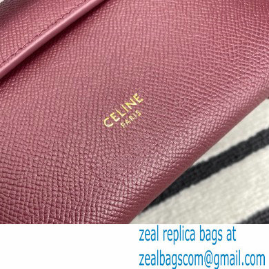 Celine mini belt pico Bag in grained calfskin burgundy 2024