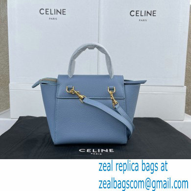 Celine mini belt pico Bag in grained calfskin deep blue 2024