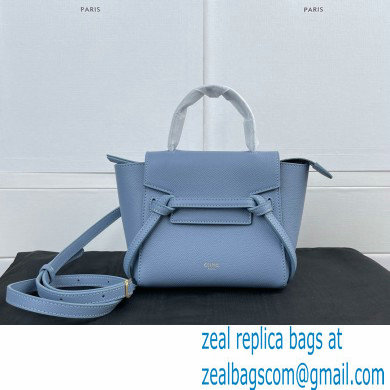 Celine mini belt pico Bag in grained calfskin deep blue 2024