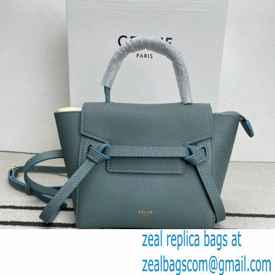 Celine mini belt pico Bag in grained calfskin green 2024