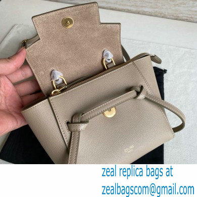 Celine mini belt pico Bag in grained calfskin khaki 2024