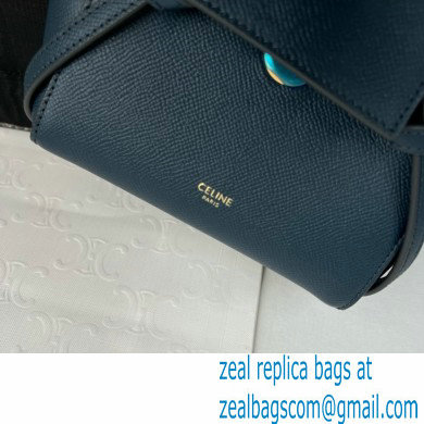 Celine mini belt pico Bag in grained calfskin navy blue 2024