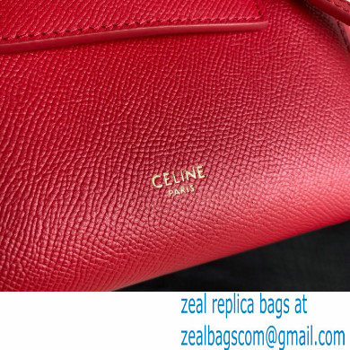 Celine mini belt pico Bag in grained calfskin red 2024