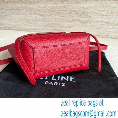 Celine mini belt pico Bag in grained calfskin red 2024