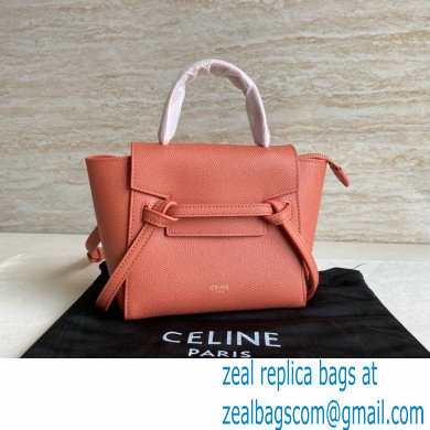 Celine mini belt pico Bag in grained calfskin rose 2024