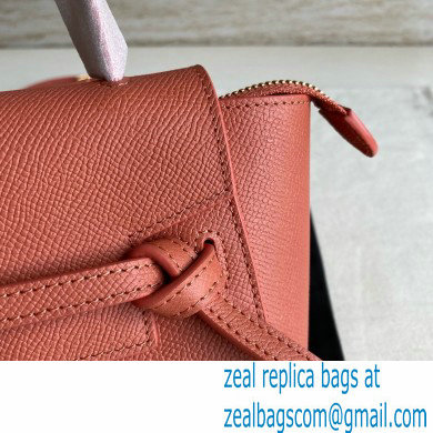 Celine mini belt pico Bag in grained calfskin rose 2024