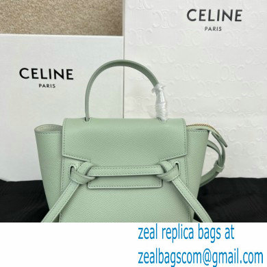 Celine mini belt pico Bag in grained calfskin vert fizz 2024 - Click Image to Close