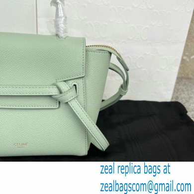 Celine mini belt pico Bag in grained calfskin vert fizz 2024