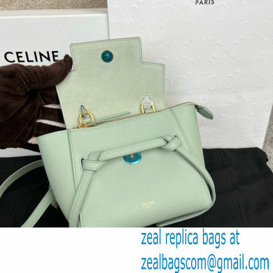 Celine mini belt pico Bag in grained calfskin vert fizz 2024