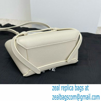 Celine mini belt pico Bag in grained calfskin white 2024