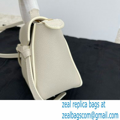 Celine mini belt pico Bag in grained calfskin white 2024