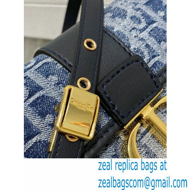 DIOR 30 Montaigne East-West Bag with Chain IN Blue Denim Oblique Jacquard 2024