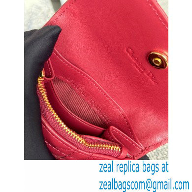 DIOR Dioriviera My Dior Glycine Wallet in red Cannage Lambskin 2024