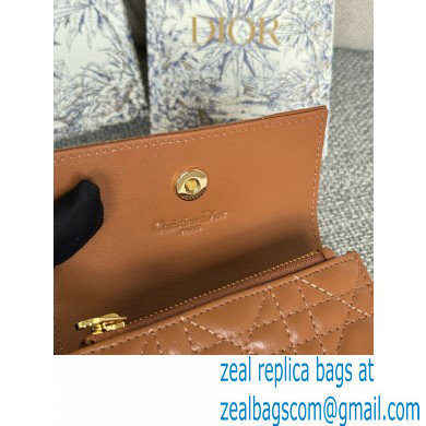 DIOR Dioriviera My Dior Glycine Wallet in tan Cannage Lambskin 2024