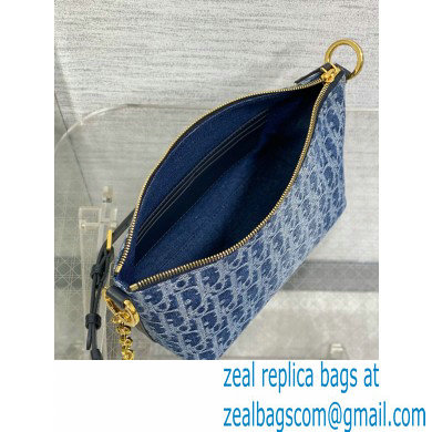 DIOR Diorstar Hobo Bag with Chain IN Blue Denim Oblique Jacquard 2024