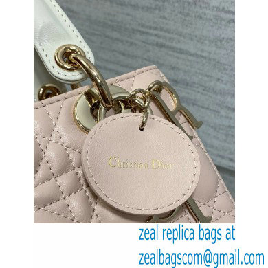 DIOR MEDIUM Lady Dior Bag IN Two-Tone Latte and Powder Pink Cannage Lambskin 2024